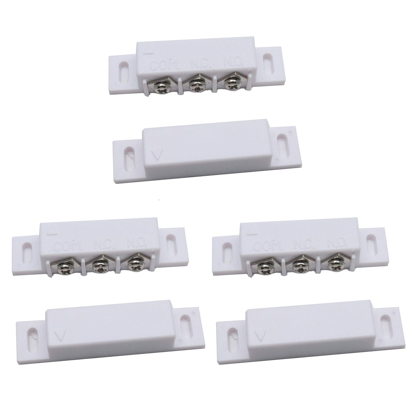 Hxchen 3 juegos MC-31B NC & NO Sensor de contacto de ventana de puerta Interruptor magnético con tornillos blanco