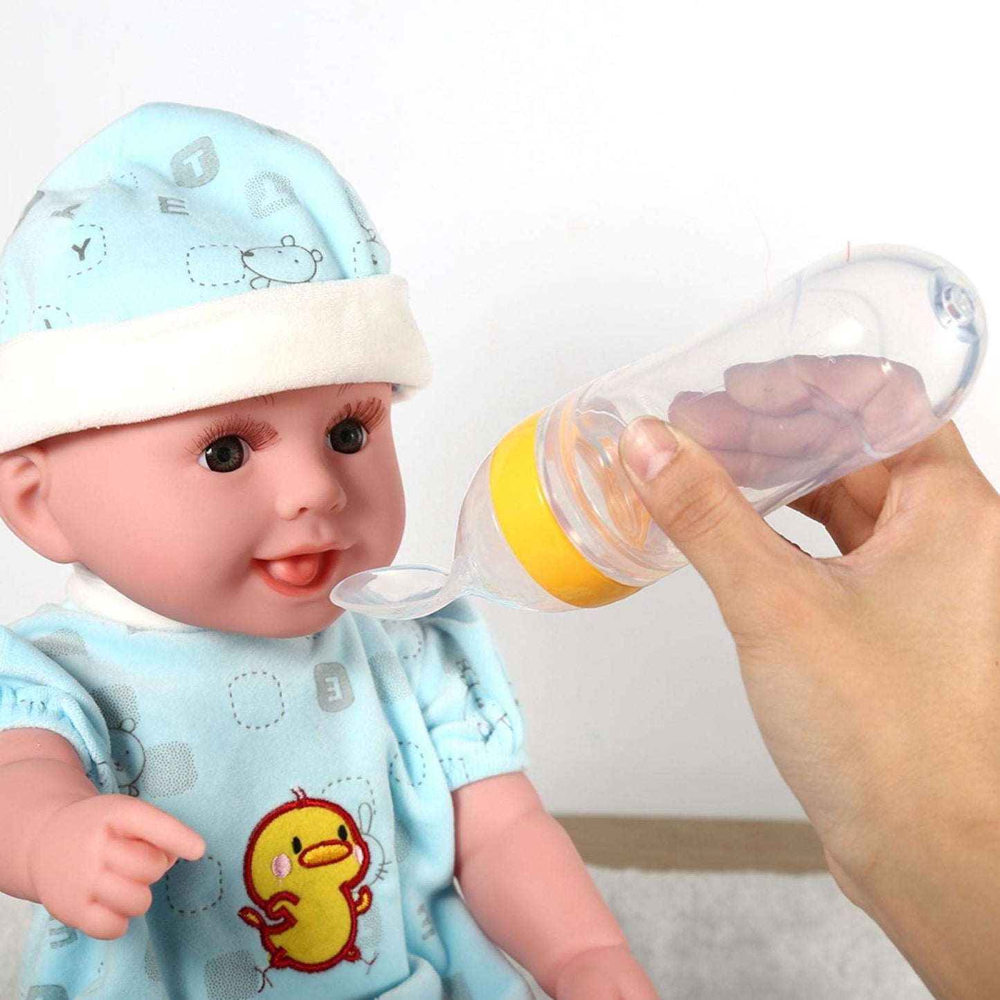 Alimentador de Alimentos para Bebés, Biberón de Silicona Exprimible de Dibujos Animados con Cuchara Dispensadora para Bebés, Bebés(#3)