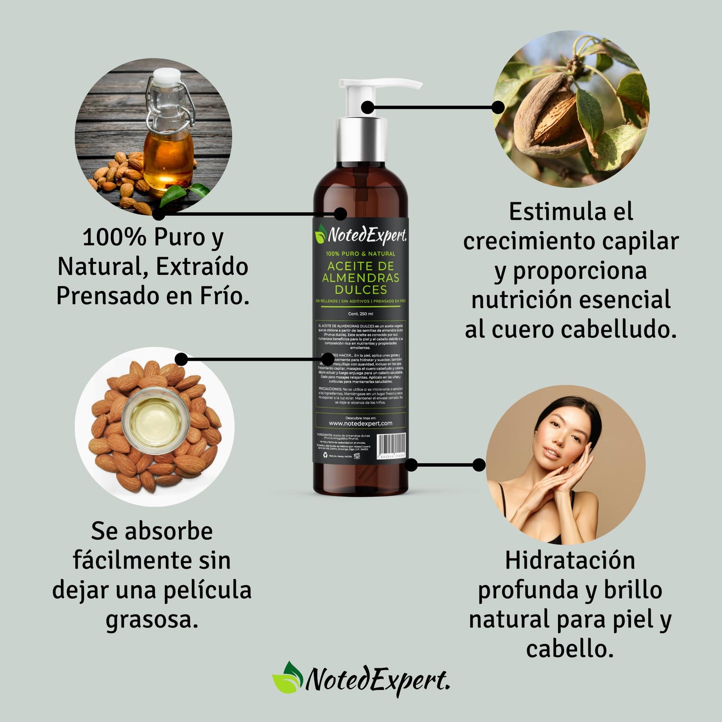 Aceite de Almendras Orgánico Premium Hidratación Profunda