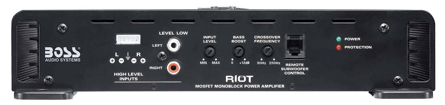 Boss Audio Amplificador de Energía MOSFET DE de 2 Canales, con Control Remoto para Nivel del Subwoofer
