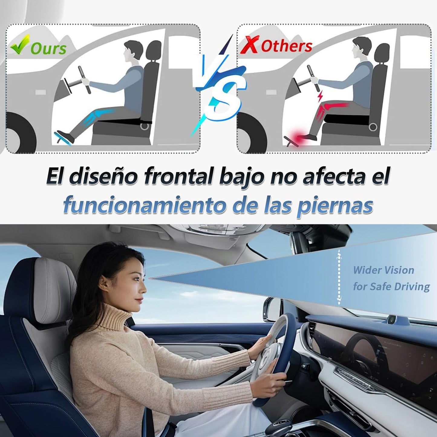 BTOOTB Cojín Elevador de Asiento de Coche para Adultos, 10 cm Cojín Elevador para Asiento de Auto de Espuma Viscoelástica, Adecuado para Cojines de Asiento de Coche y Cojines de Oficina