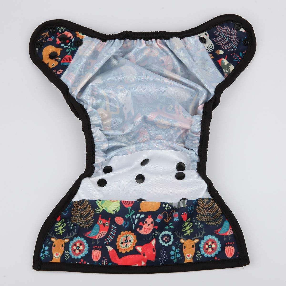 (Fox Rabbit Owl) - Sigzagor Baby Nappy Cover Nappy One Size 3.6kg to 3.6kg (Fox Rabbit Owl)