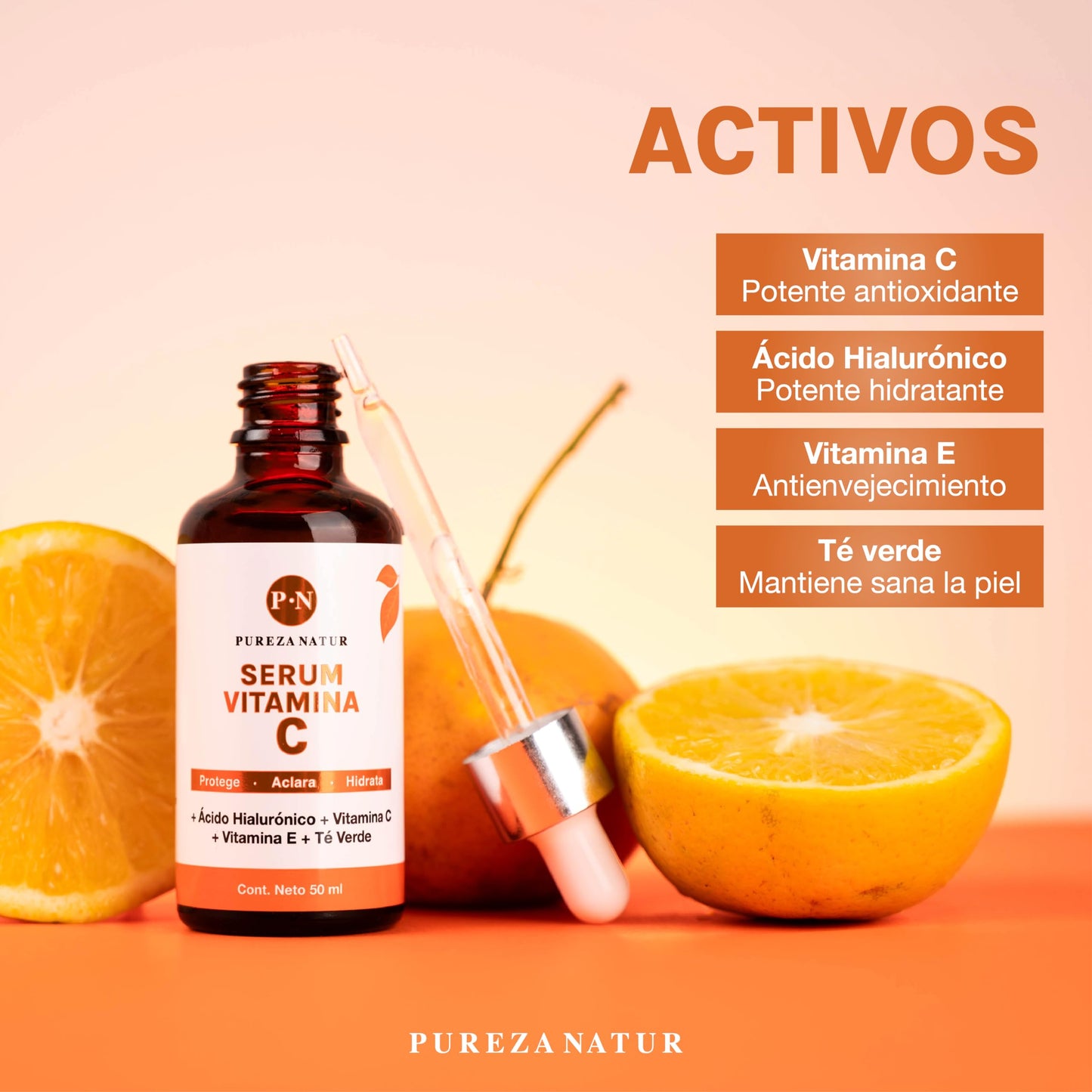 Serum Vitamina C y Ácido hialurónico facial mujer y hombre anti edad hidratante para la cara y piel