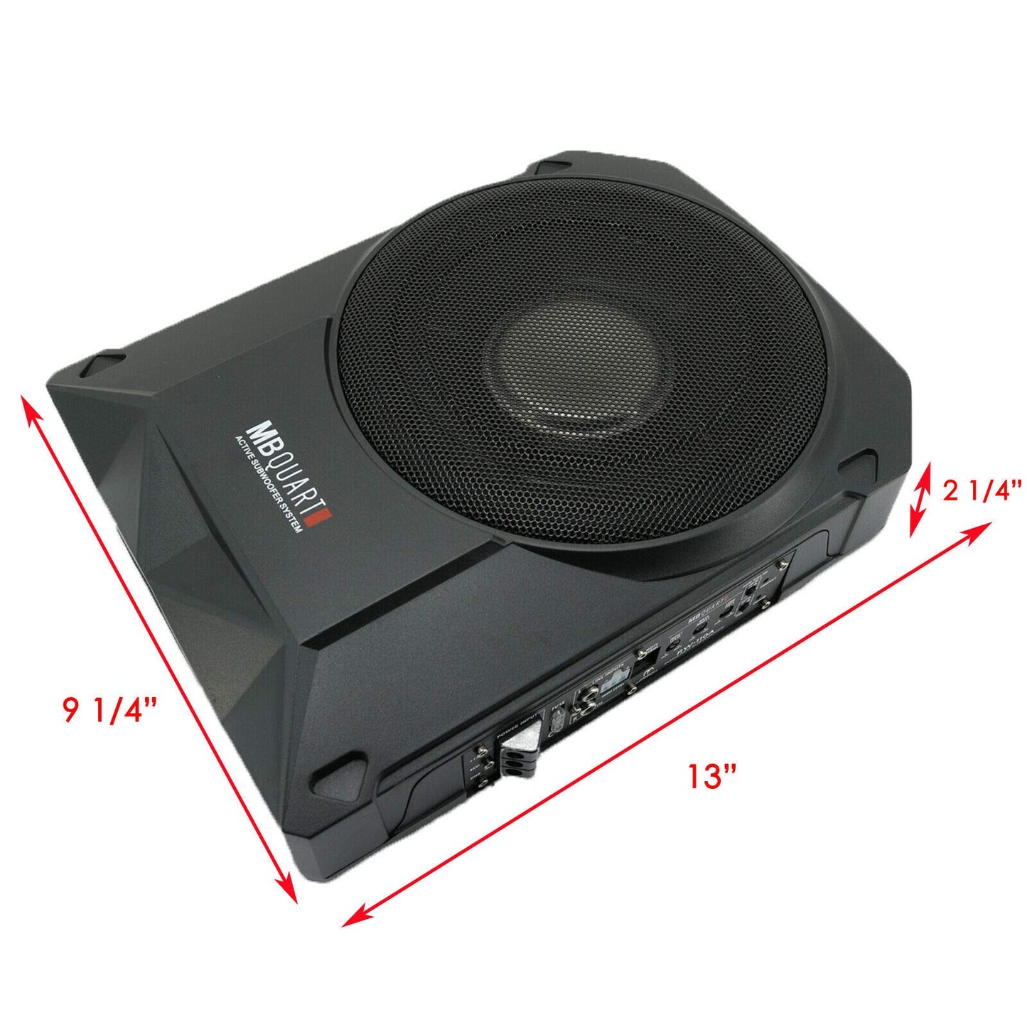 Subwoofer MB Quart Serie de Referencia 8 Pulgadas Negro con Amplificador Integrado para Coche, Barco, RV, ATV