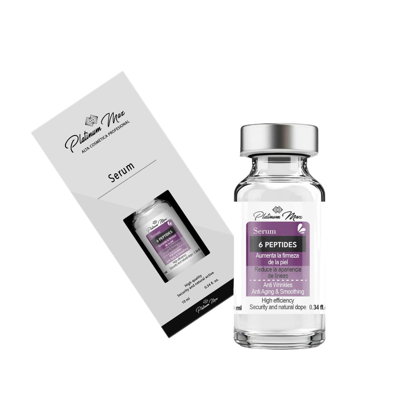 Serums Set de 3 Sueros Faciales, 10 ml cada uno, Coenzima Q10, 6 Péptidos y Ácido Hialurónico | PLATINUMMAX