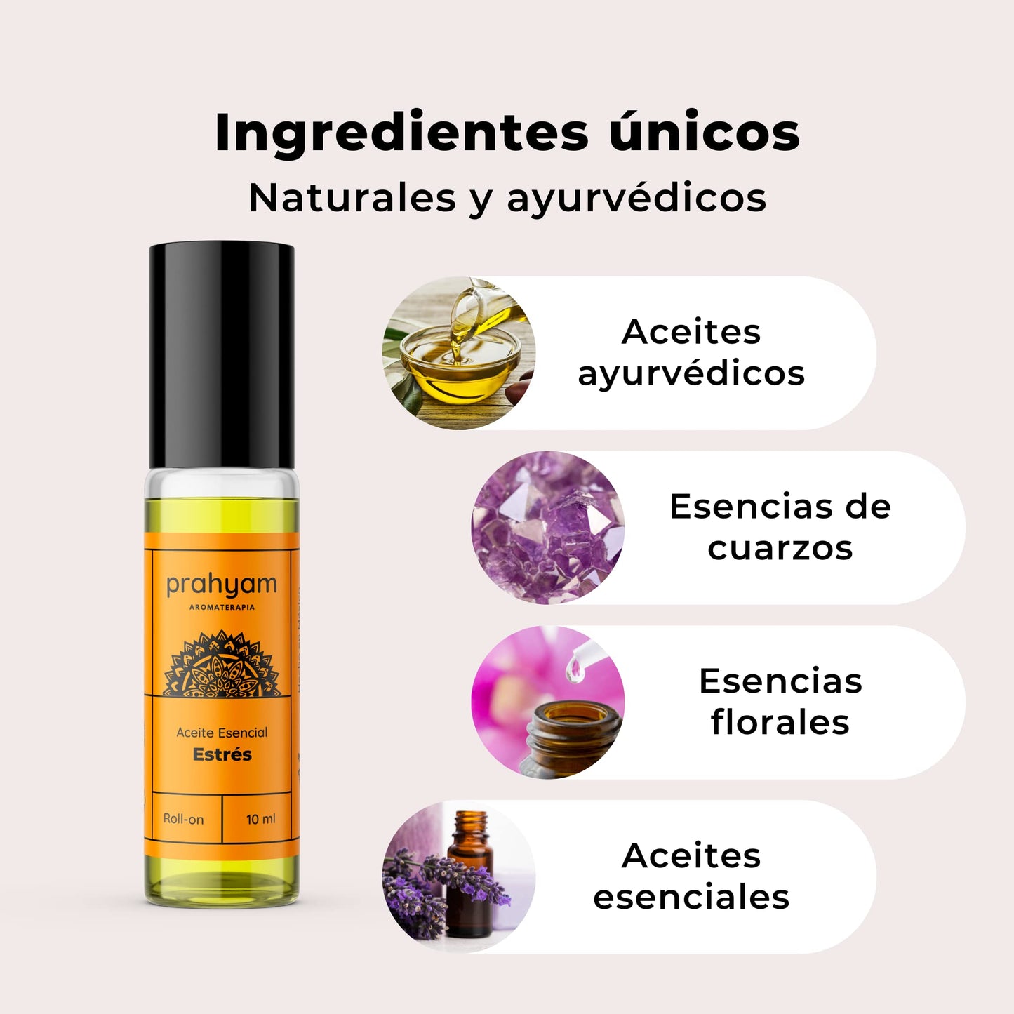 Aceites Esenciales PRAHYAM Roll On Aromaterapia 10 ml Relajación para Mujer Adulta