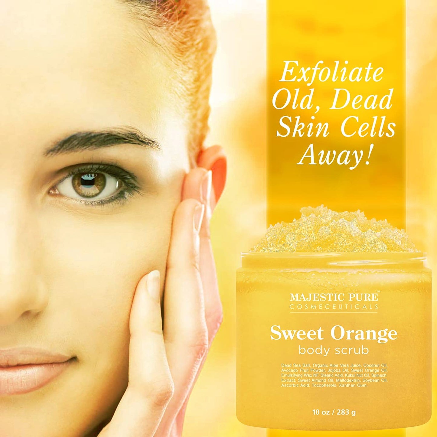 Exfoliante Corporal Majestic Pure Naranja Dulce que Exfolia, Hidrata y Nutre Piel