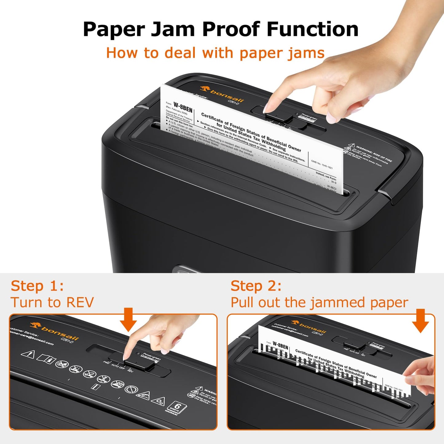 Bonsaii - Trituradora de papel de 6 hojas de alta seguridad, microcorte, tarjetas de crédito, correo, grapas, clips para uso doméstico con contenedor de 4.2 galones (C261-D)