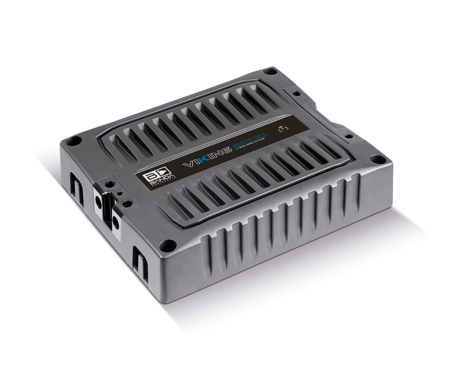 Banda VIK8000.2BK - Amplificador de Coche Altavoz de Audio de 2 ohmios, Rango Completo, Nuevo Viking 8000 vatios Rms, indicador LED de Sonido especializado chasis de Aluminio, Negro
