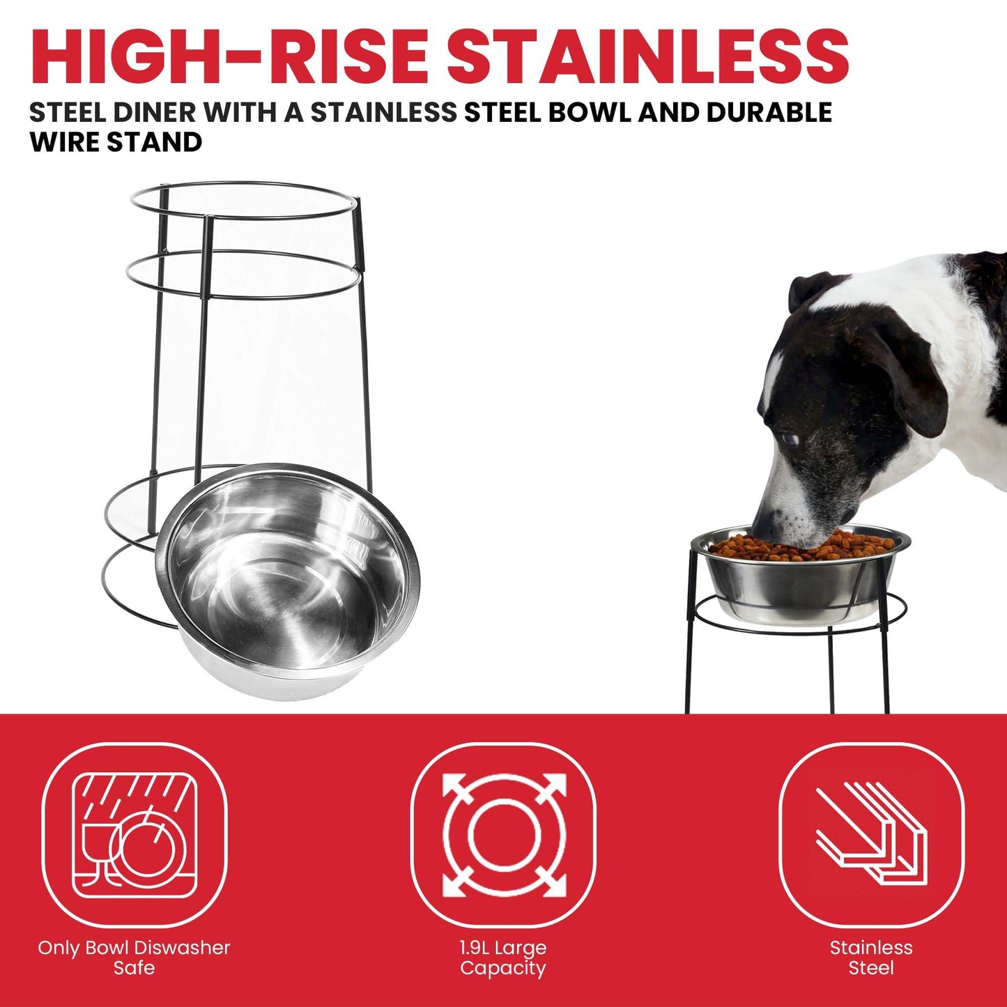 Ethical Pet Spot Hi-Rise Single Diner 2-Quart Pet Dish