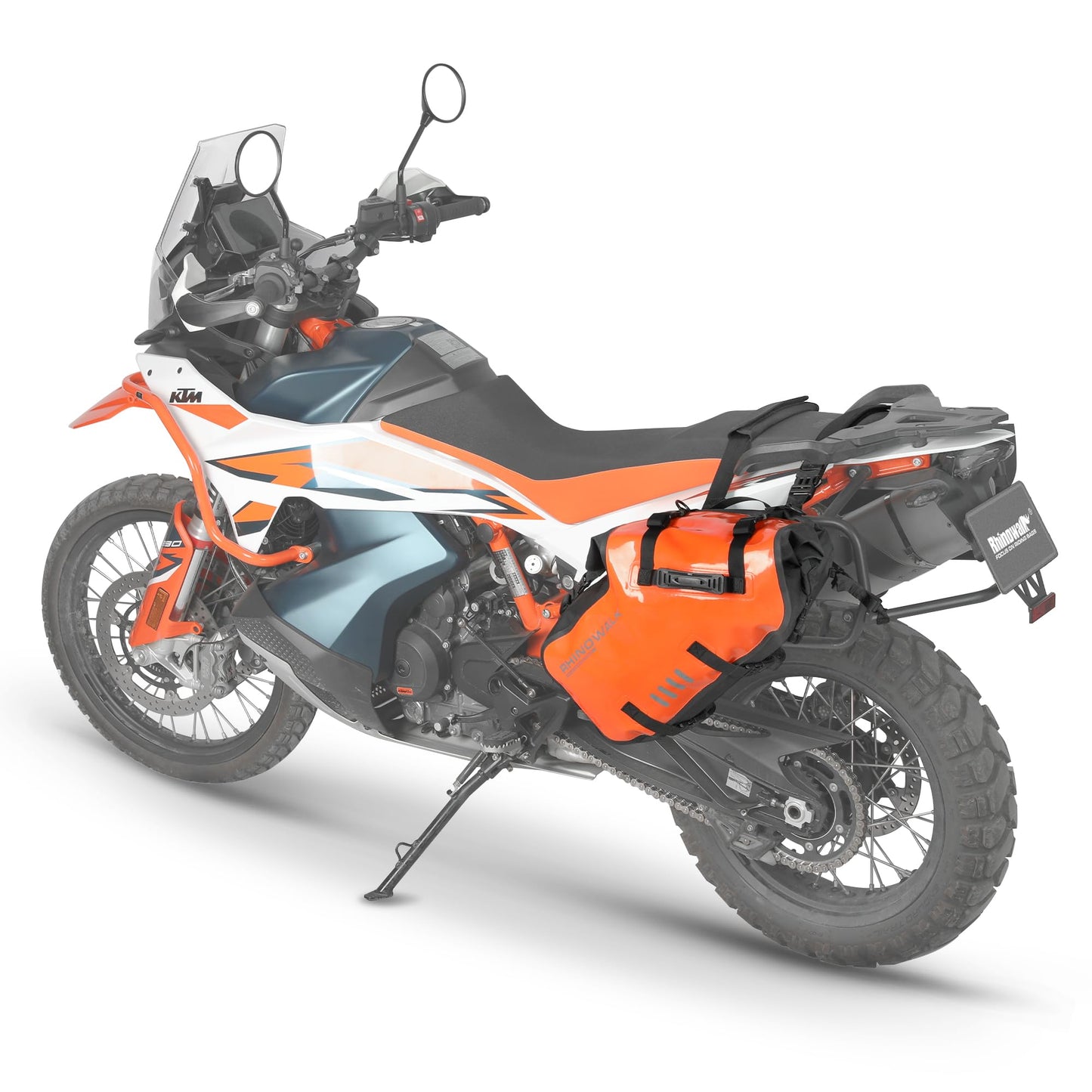 Alforjas Laterales Rhinowalk Naranja Impermeables 28 Litros para Motocicleta