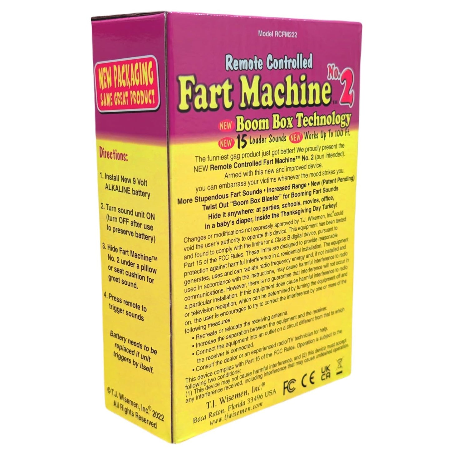 Máquina de Pedos a Control Remoto T.J. Wisemen No. 2 Original para Hombre