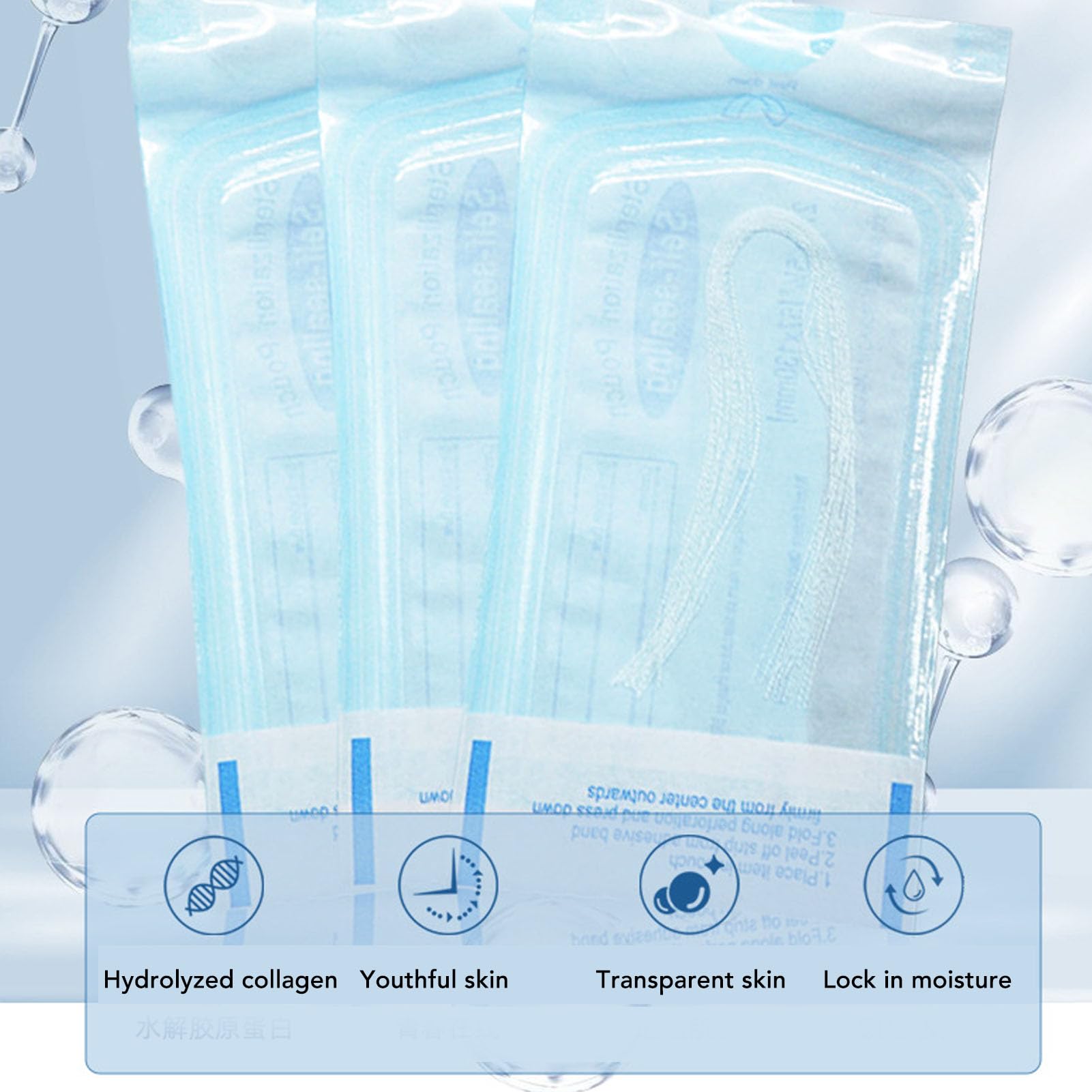 Hilo de Colágeno Absorbible de 500 Piezas, Hilo de Colágeno Absorbible para Estiramiento Facial, Cuidado de la Piel Reafirmante Antiarrugas Antienvejecimiento