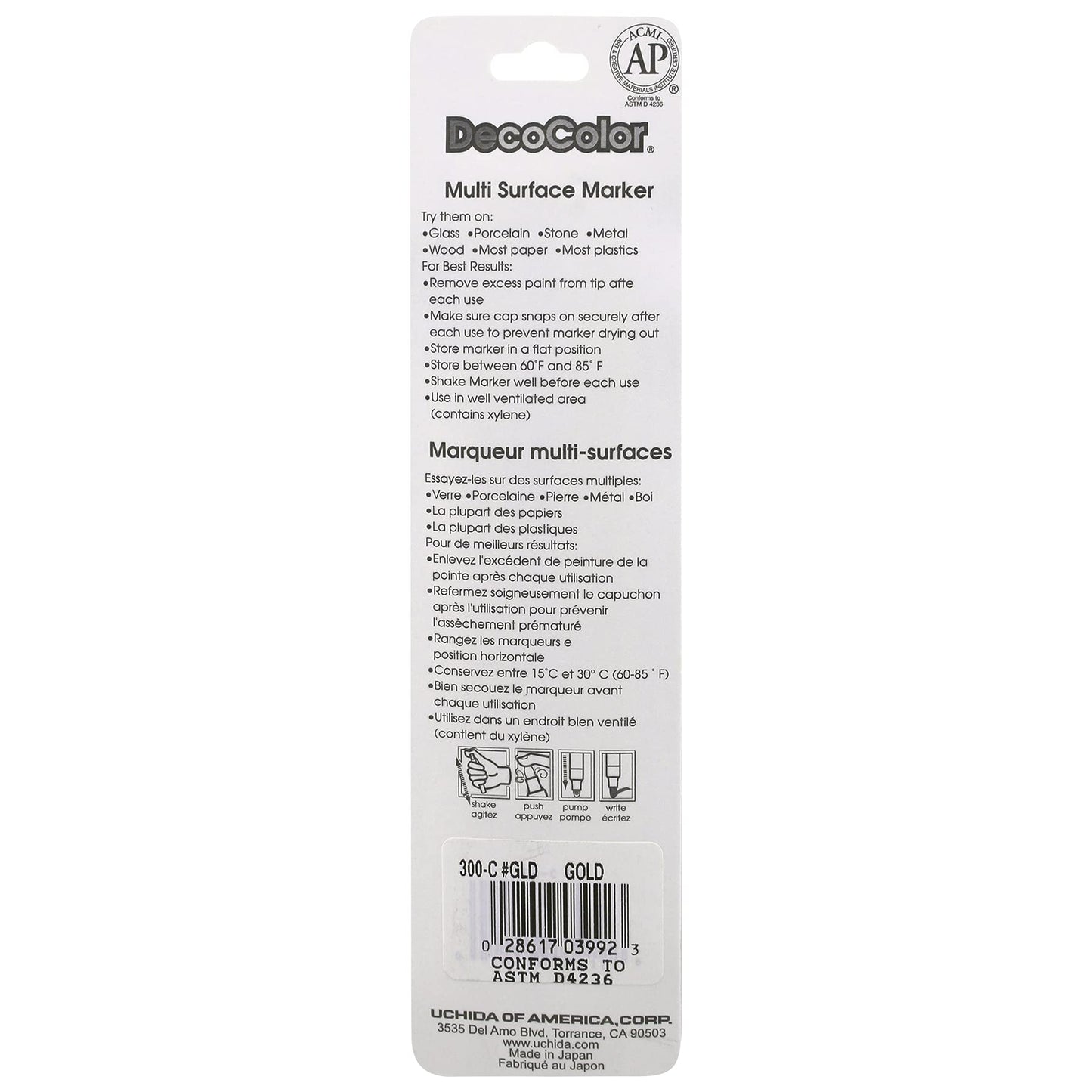 Marcador de Pintura Uchida Marvy Deco Gold de Punta Ancha
