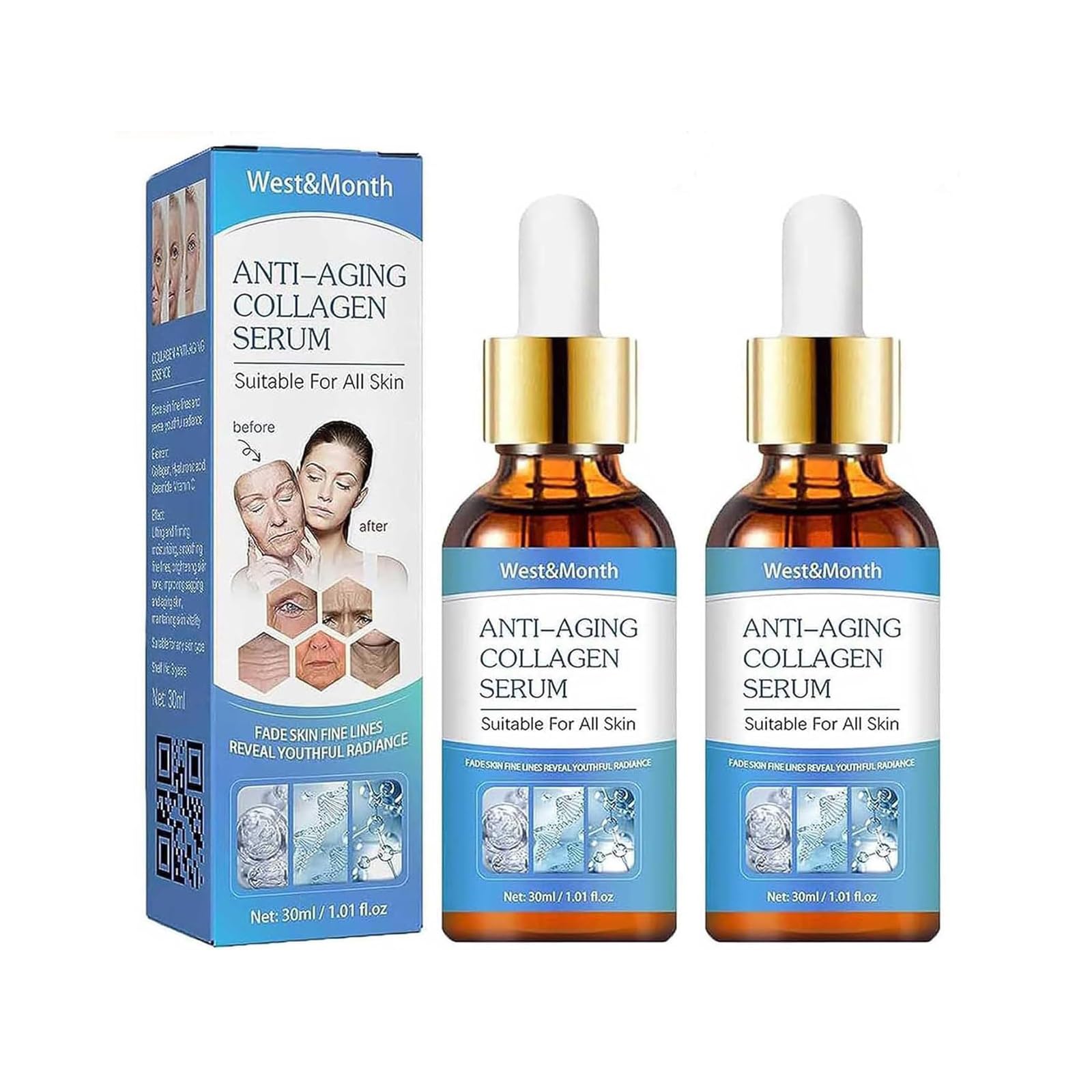 Suero Antienvejecimiento West & Month Collagen Boost 2 Piezas