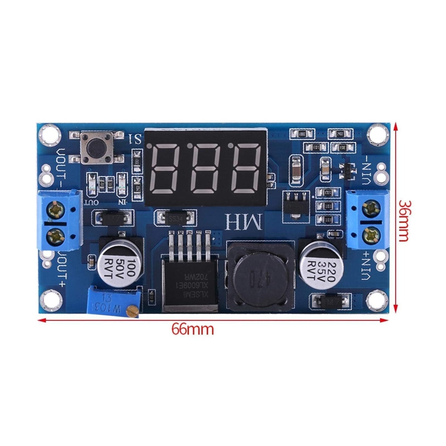 Agatige Xl6009 Boost Converter, Módulo Elevador de Fuente de Alimentación de 4,5 V-32 V a 5 V-35 V, Módulo Convertidor Elevador DC-DC, Módulo de Fuente de Alimentación del Regulador Voltaje Ajustable