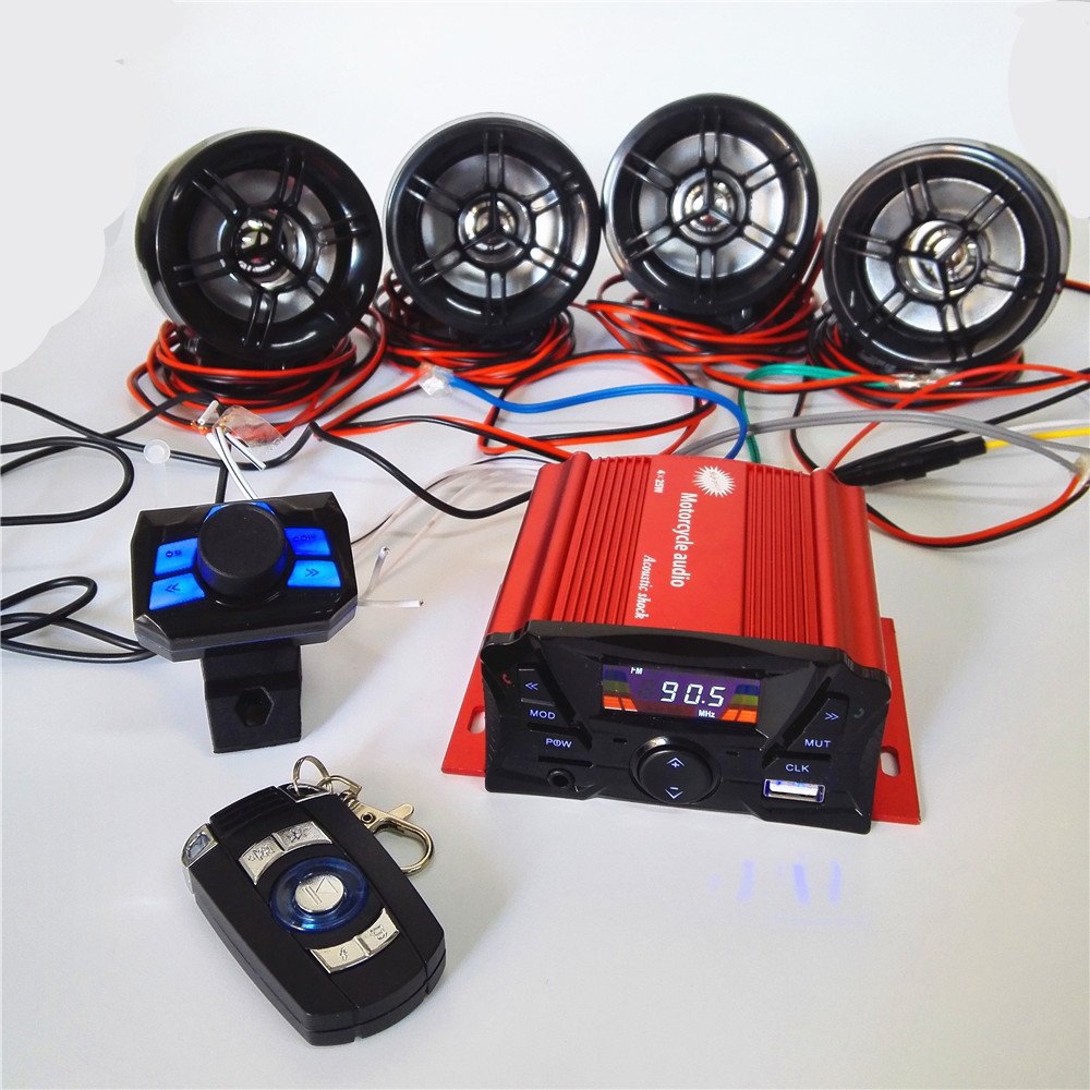 Altavoz Inalámbrico Bluetooth Resistente al Agua para Motocicleta UTV/ATV con Control Remoto 3 Pulgadas