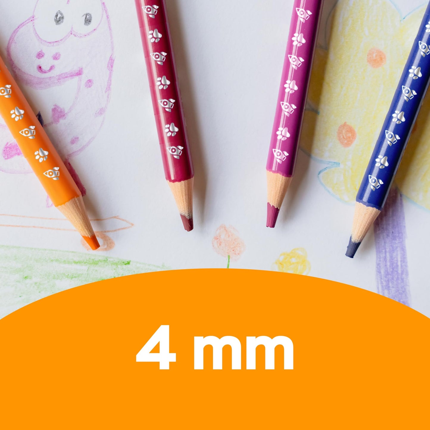 BIC Lápices de Colores Evolution Mina Gruesa 4mm Hechos de Madera Mayor Cremosidad Colores Intensos Cuerpo Redondo 24 Piezas