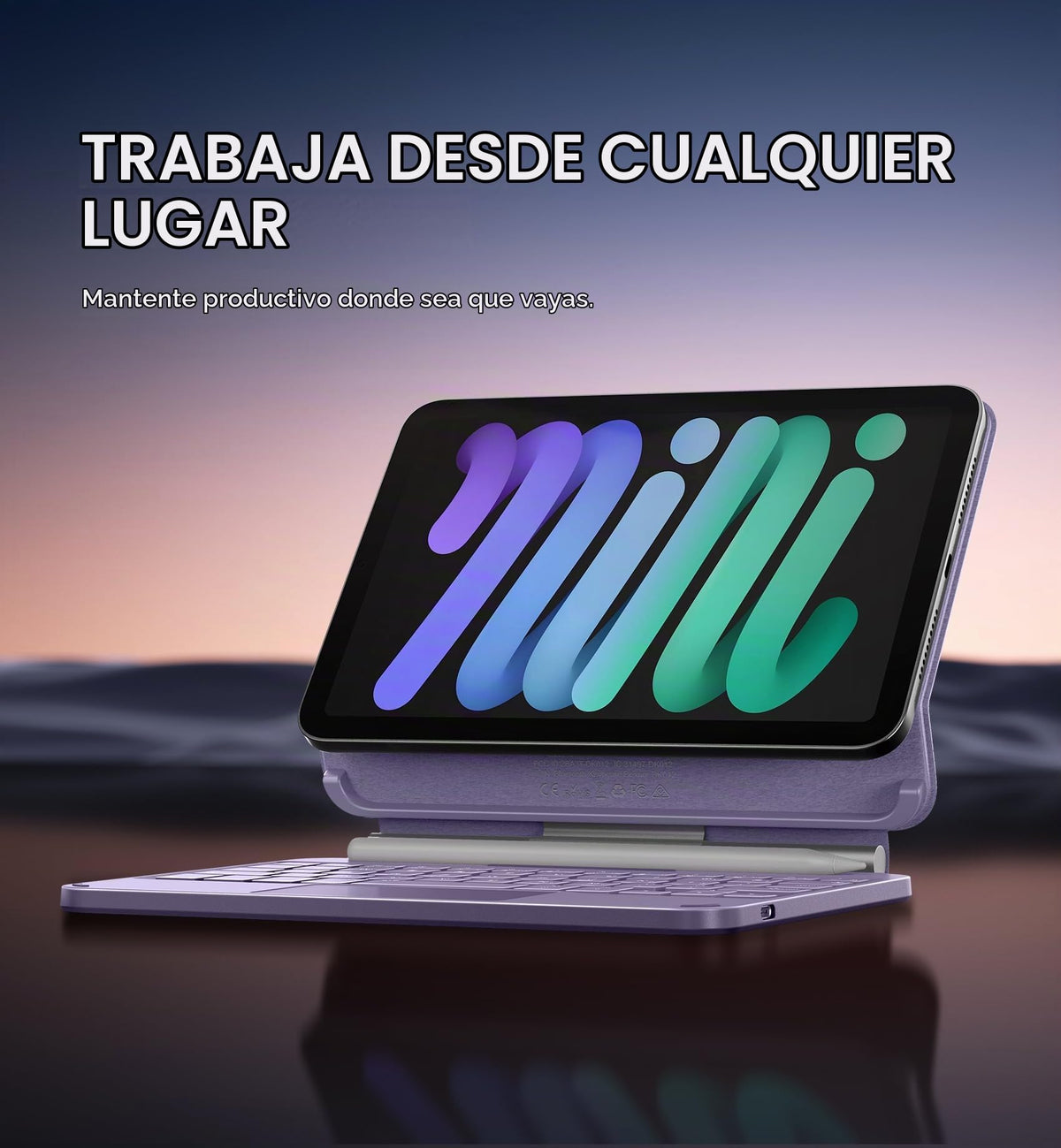 Funda Teclado Dexnor para iPad mini 7 A17 Pro Mini 6 Negro con Soporte Magnético Flotante y Trackpad