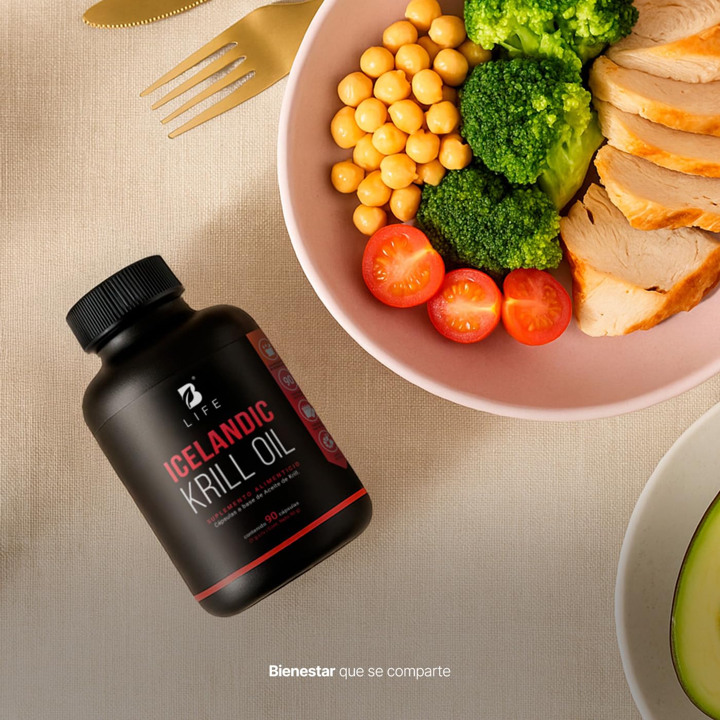 Aceite de Krill Icelandic B Life 1000 mg con Astaxantina y Fosfolípidos