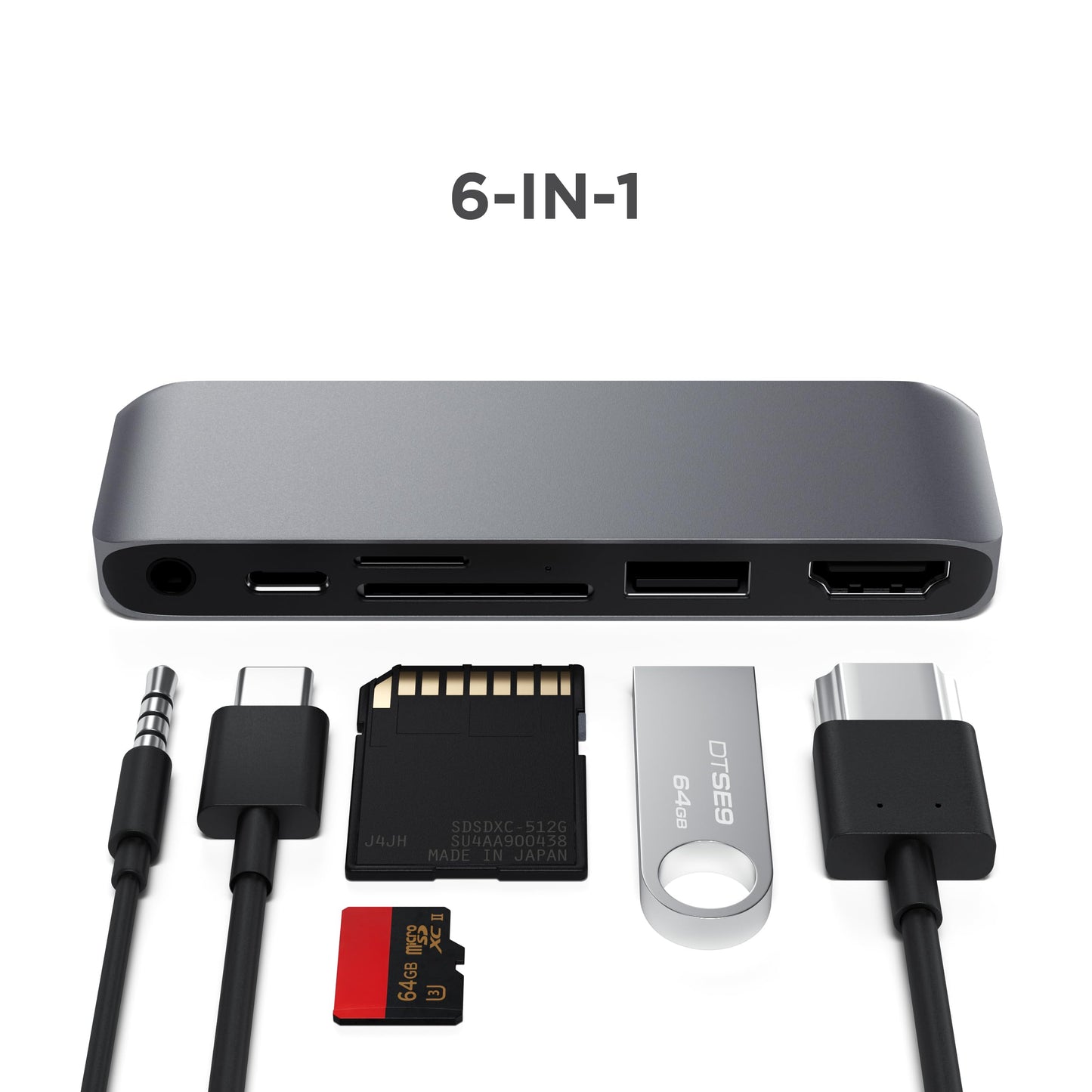 Adaptador SD Pro Móvil SATECHI Aluminio con Carga USB-C PD y HDMI 4K para iPad Pro, iPad Air, iPad Mini