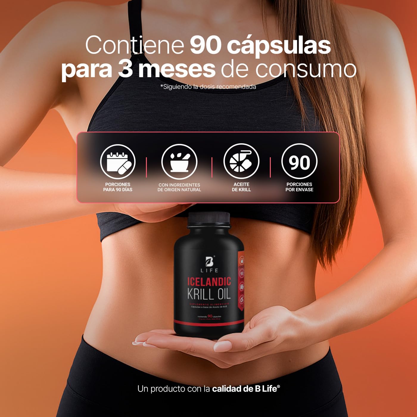 Aceite de Krill Icelandic B Life 1000 mg con Astaxantina y Fosfolípidos