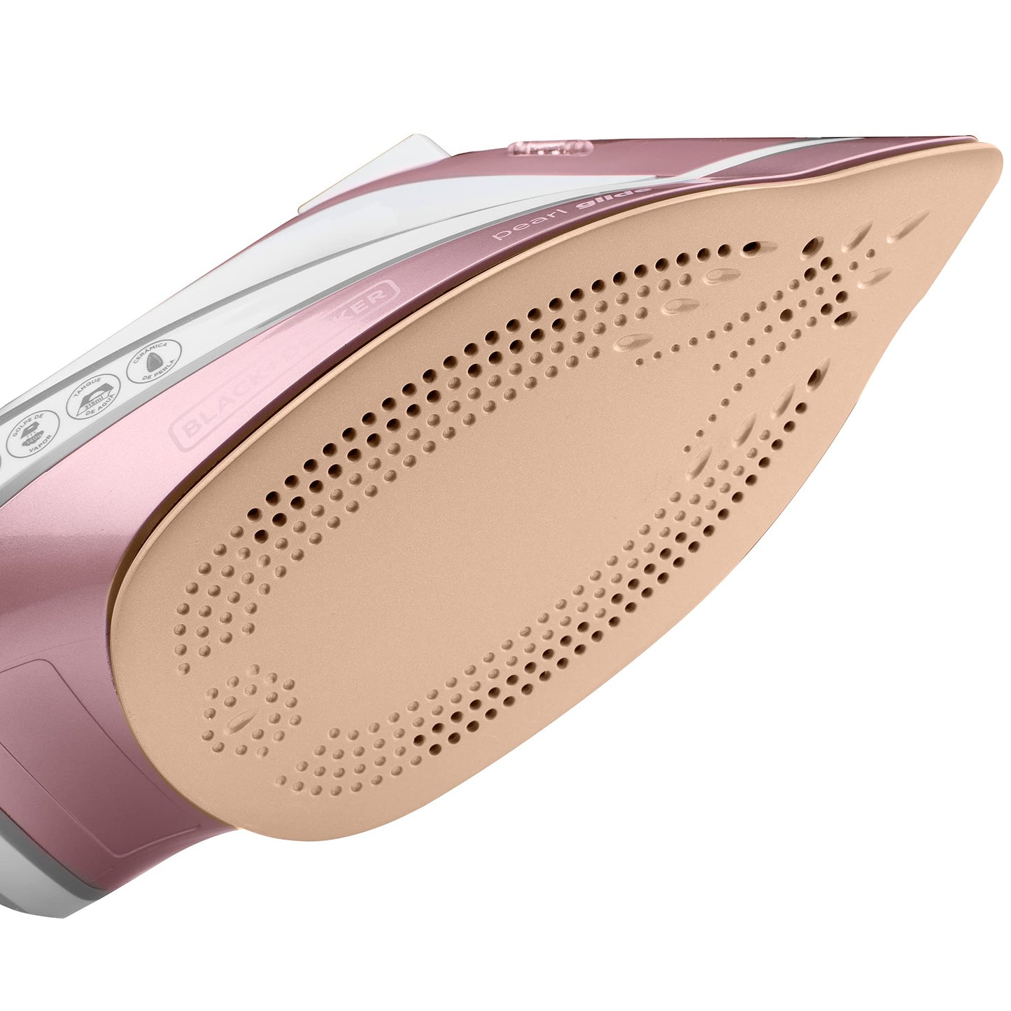 BLACK+DECKER Plancha de Vapor, Cerámica con Infusión de Perlas, Rosa, IR23972