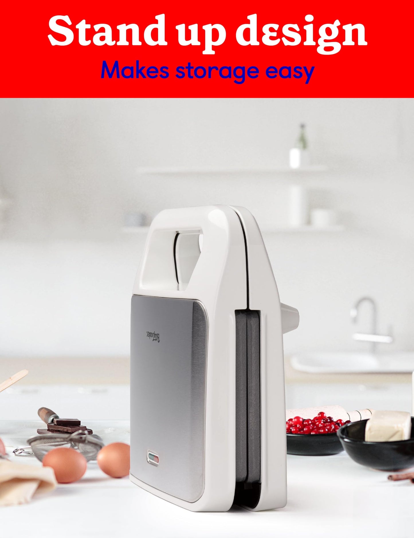 Betty Crocker 3 en 1 - Parrilla para interior, sándwich/Panini Press & Waffle Maker Plus, parrilla eléctrica interior con placas antiadherentes intercambiables, 750 W, BC-4965W, color blanco