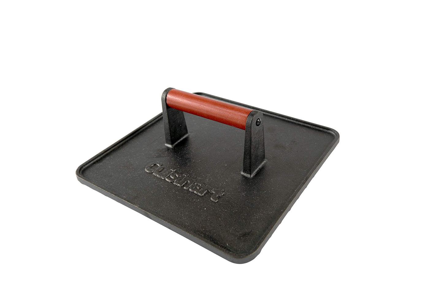 Cuisinart - Prensa para Parrilla de Hierro Fundido, 10 x 10 Pulgadas, Resistente Antiadherente para Hamburguesas con Mango de Madera, Accesorio Perfecto para Parrilla, paninis y barbacoas