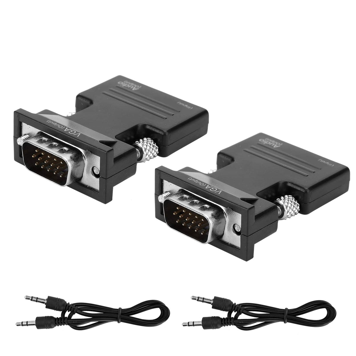 Adaptador HDMI a VGA Cuifati Negro con Convertidor de Audio para Video 1080P Plug and Play