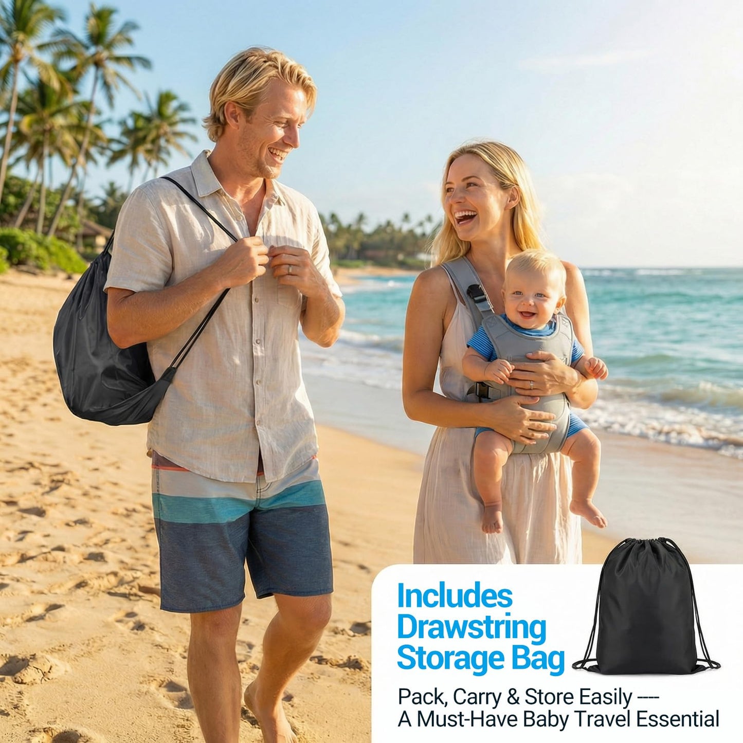 Portabebés de neopreno para bebés recién nacidos a niños, ergonómico e impermeable para el pecho con correas ajustables, transpirable y ligero, equipo de uso para verano, piscina, natación y playa