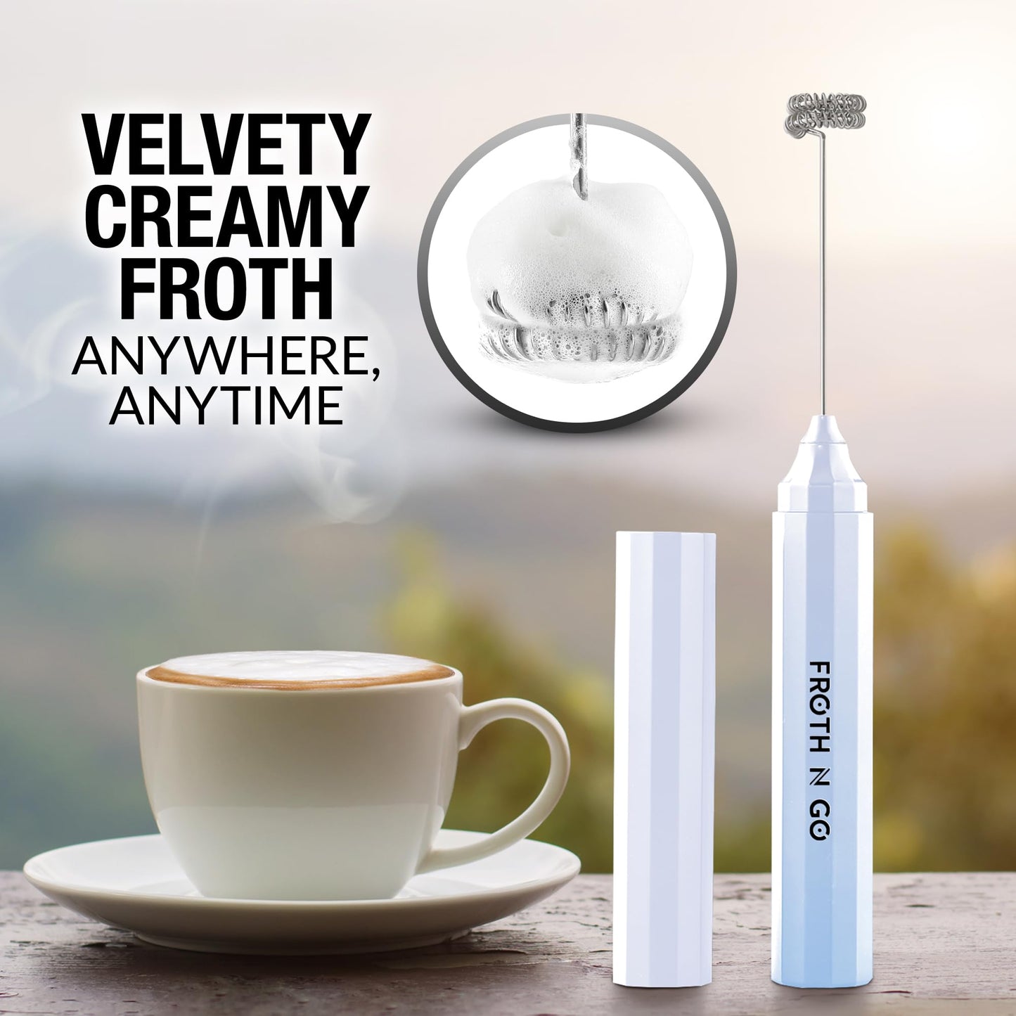 Espumador de Leche Zulay Blanco Recargable 3 en 1 con Funda y Cargador USB-C