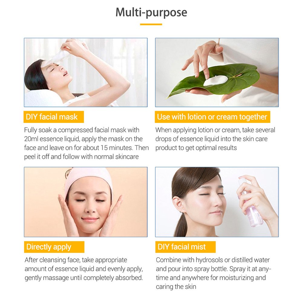 Hialurónico Seis péptidos 24 K suero de oro Antienvejecimiento + Ácido hialurónico y secreciones de caracol Hidratante filtrada + Vitamina C Esencia blanqueadora para el cuidado de la piel