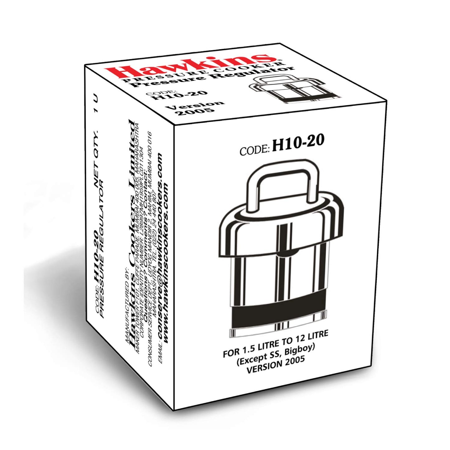 Hawkins H10-20 Pressure Regulator for Classic Aluminum and Stainless Steel Pressure Cookers