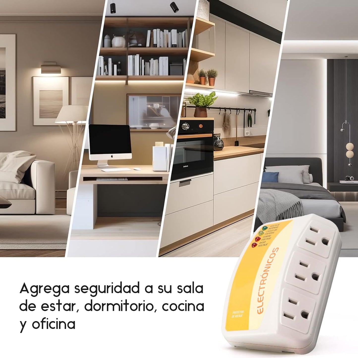 Protector de Voltaje para Refrigerador Supresor de Picos 3 Tomas 1440W 120V 12A