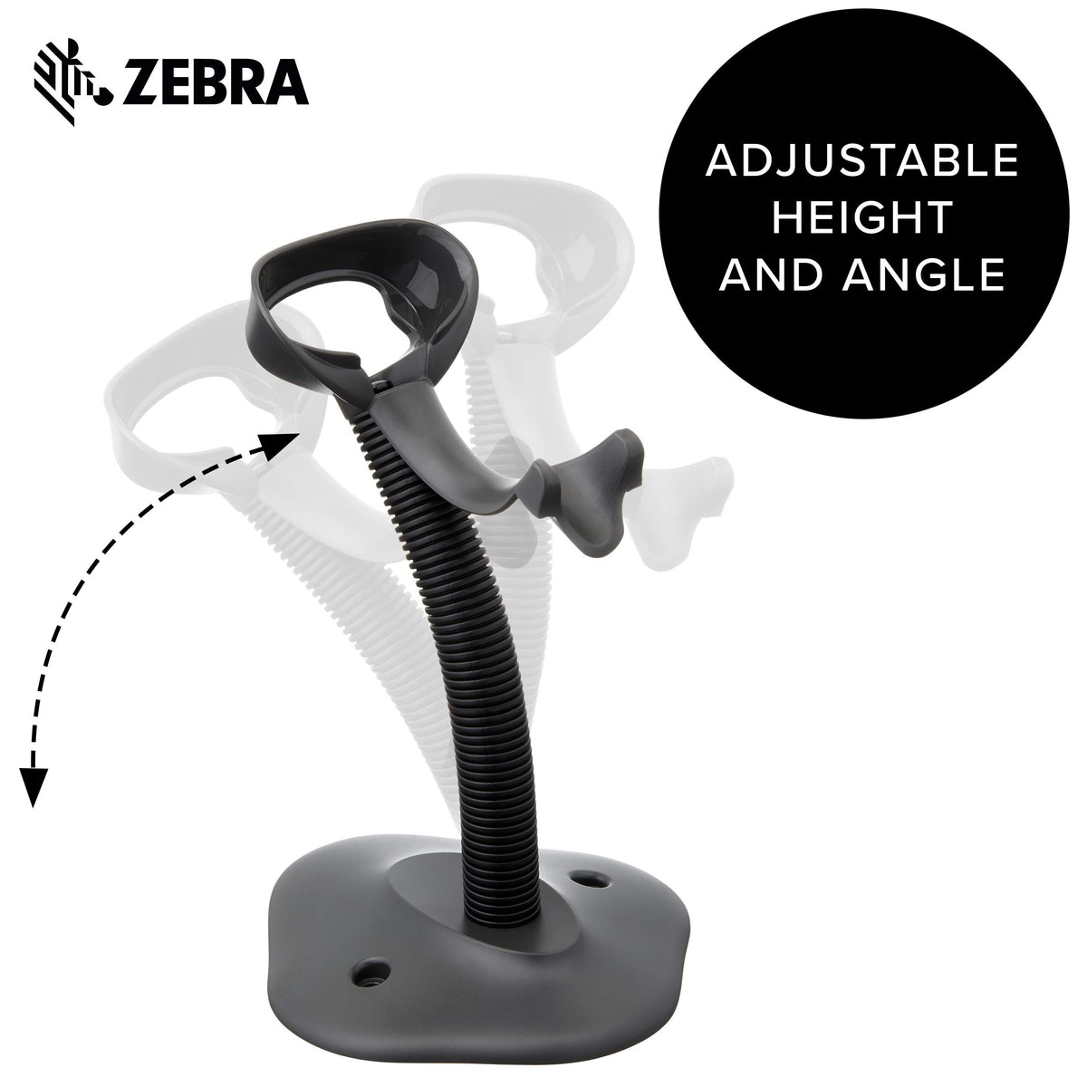 Soporte Gooseneck Intellistand Zebra Enterprise Negro para Escáner de Códigos de Barras LS2208