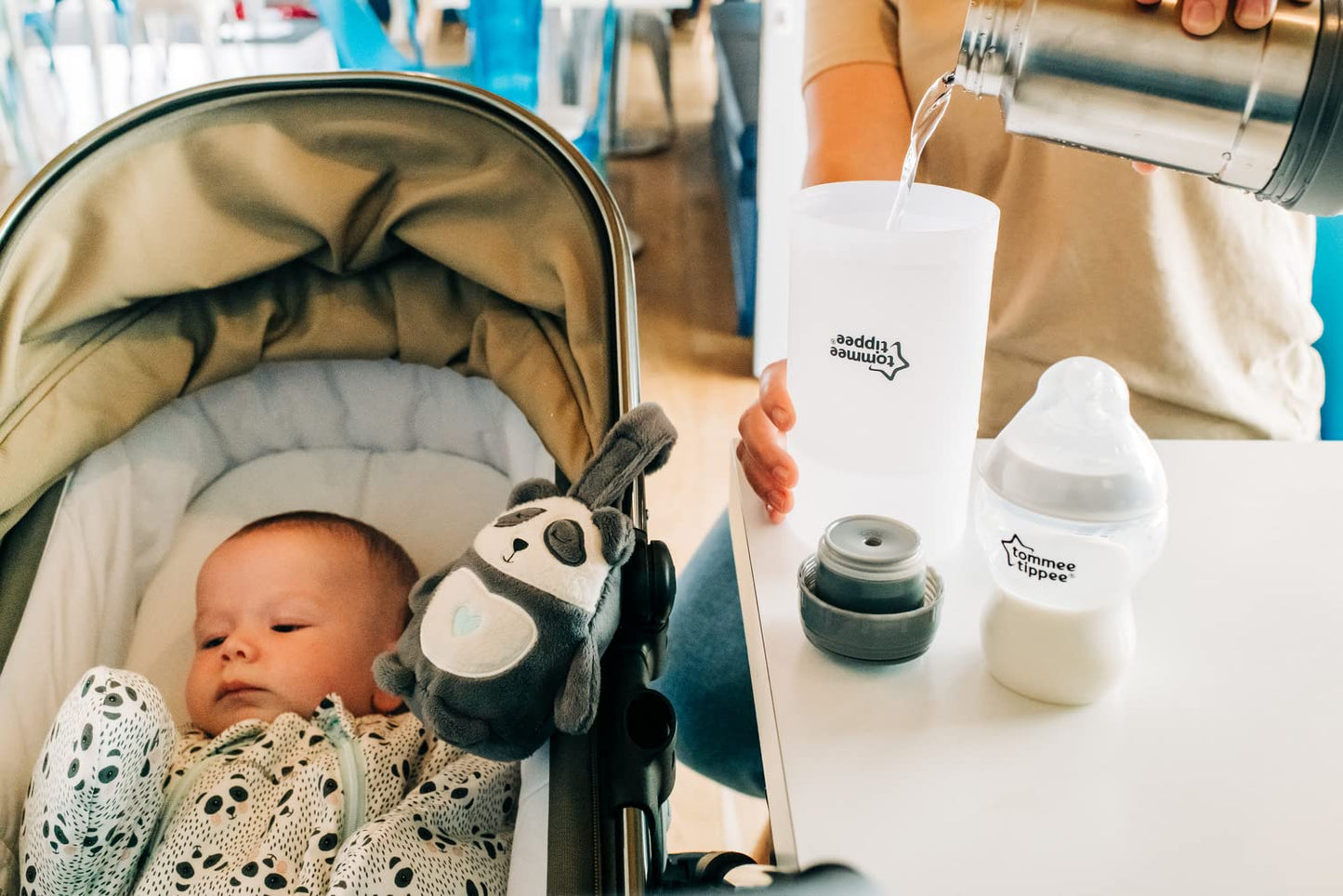 Biberón Tommee Tippee Blanco con Calentador de Comida para Bebé