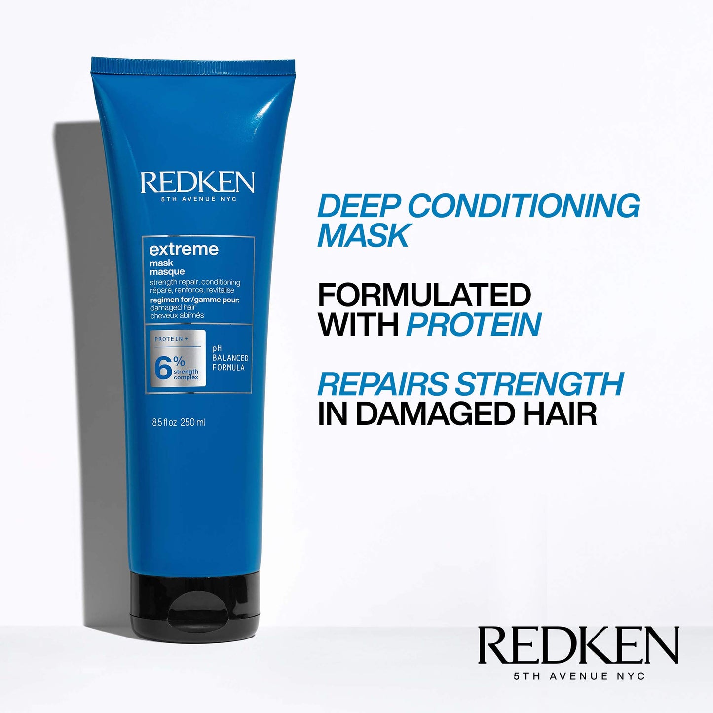 Redken Shampoo para Reparar el Cabello Danado y Procesado 300 Ml, Extreme, 0.75 pounds, 300 mililitro, 1 + Mascarilla para Reparar el Cabello Danado y Procesado 250 Ml, 0.5 pounds, 250 mililitro, 1