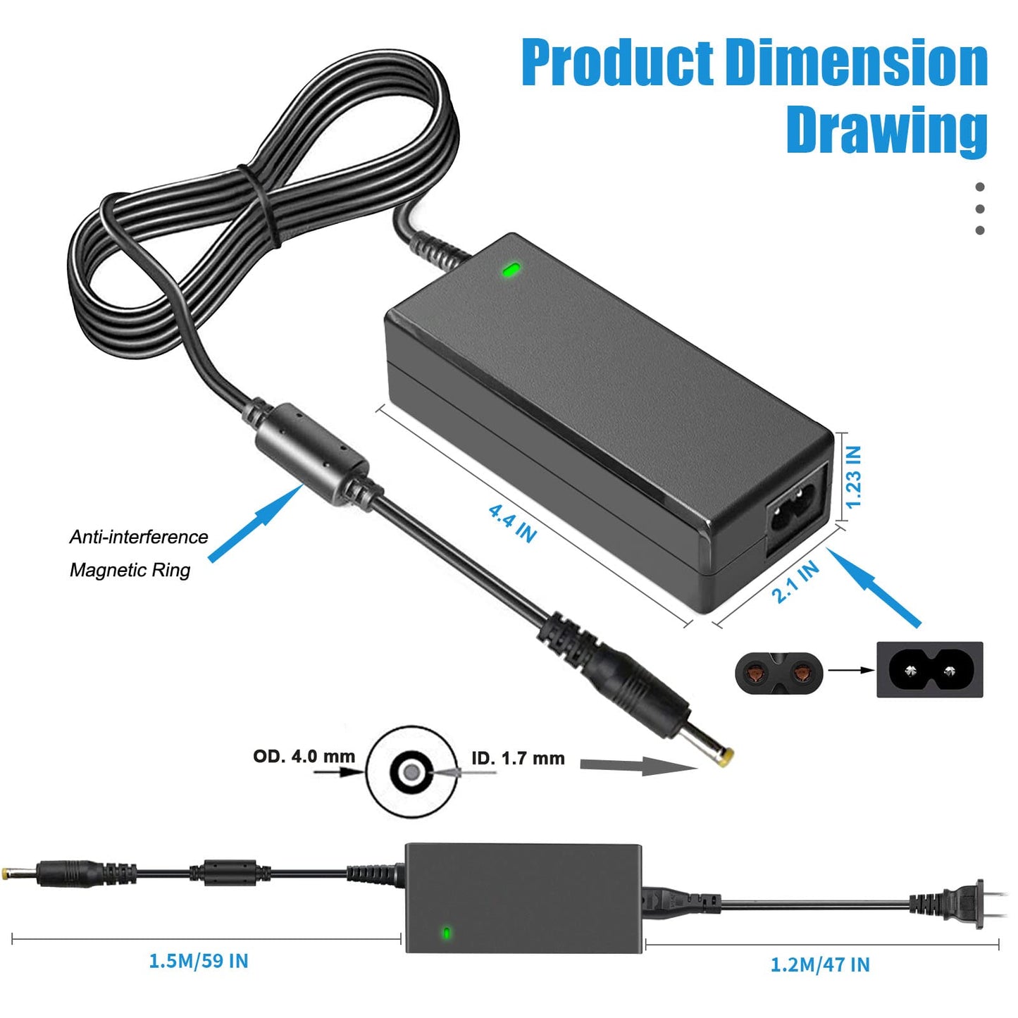 Partstec EH-5 Plus EP-5A Camera Battery charger AC Power Adapter Kit (Replacement for EN-EL14/EN-EL14a) for Nikon Coolpix P7000, P7100, P7700, D3100, D3200, D5100, D5200