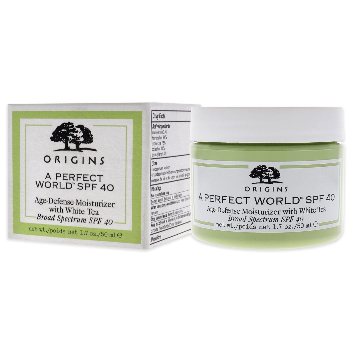Origins A Perfect World SPF 40 AGE-DEFENSE MOISTURIZER WITH WHITE TEA.1.7OZ (Unbox)