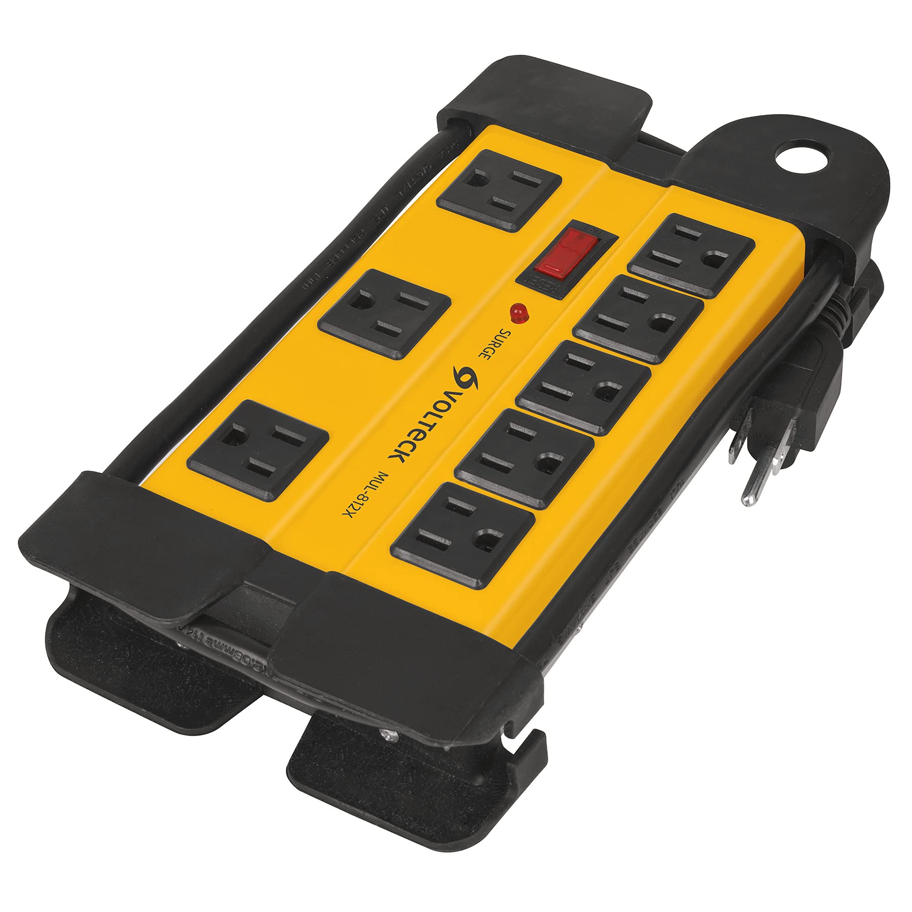 Multicontacto Volteck Blanco uso Industrial 8 Entradas con Supresor 1200 Joules