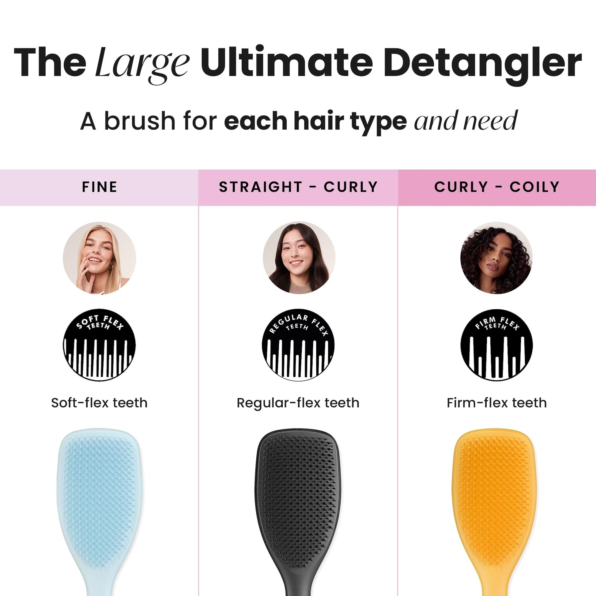 Tangle Teezer The Wet Detangler Hairbrush Large, Peach Glow