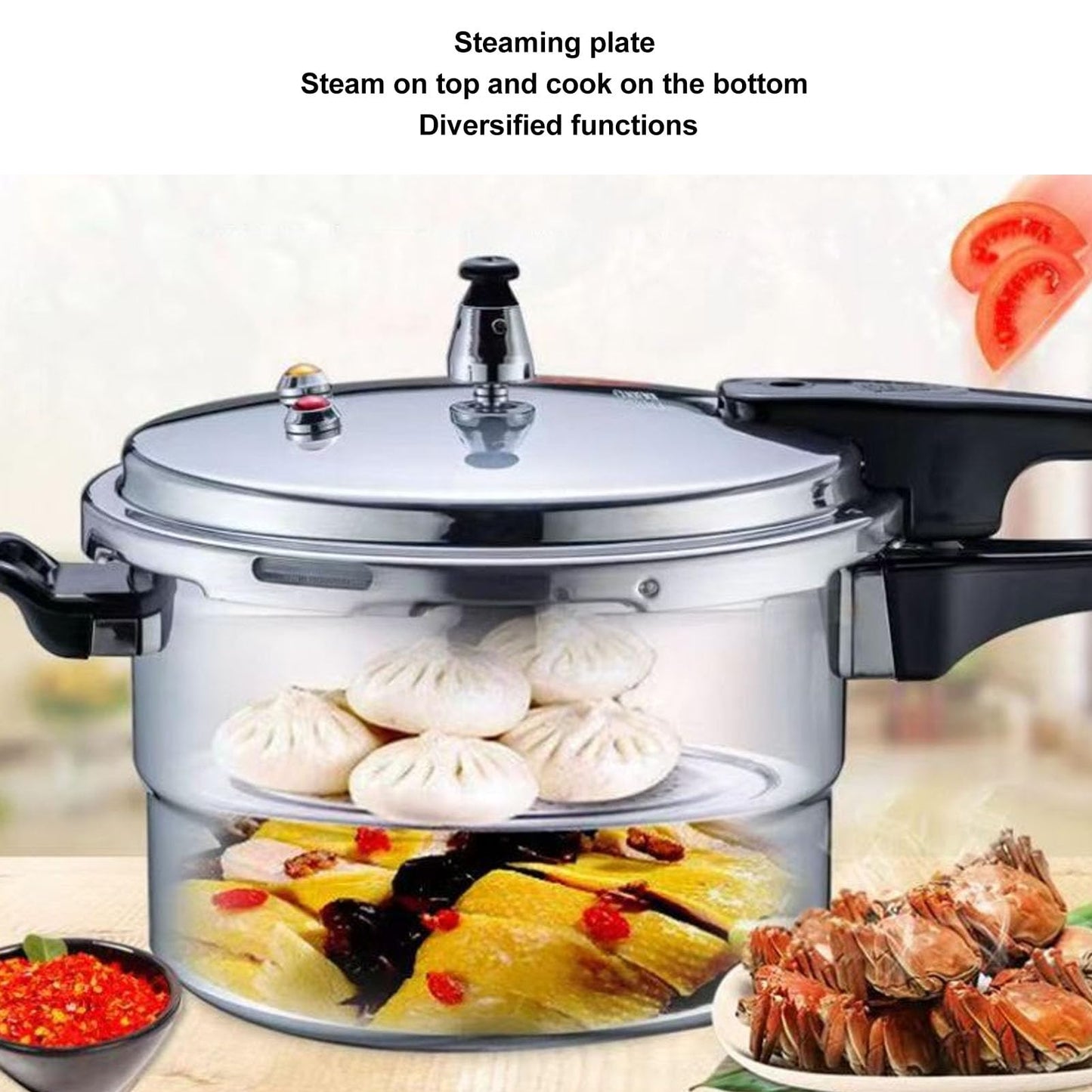 GLOGLOW Olla a Presión para el Hogar, Olla a Presión para Inducción, Estufa a Presión para el Hogar, Olla a Presión (18 cm)
