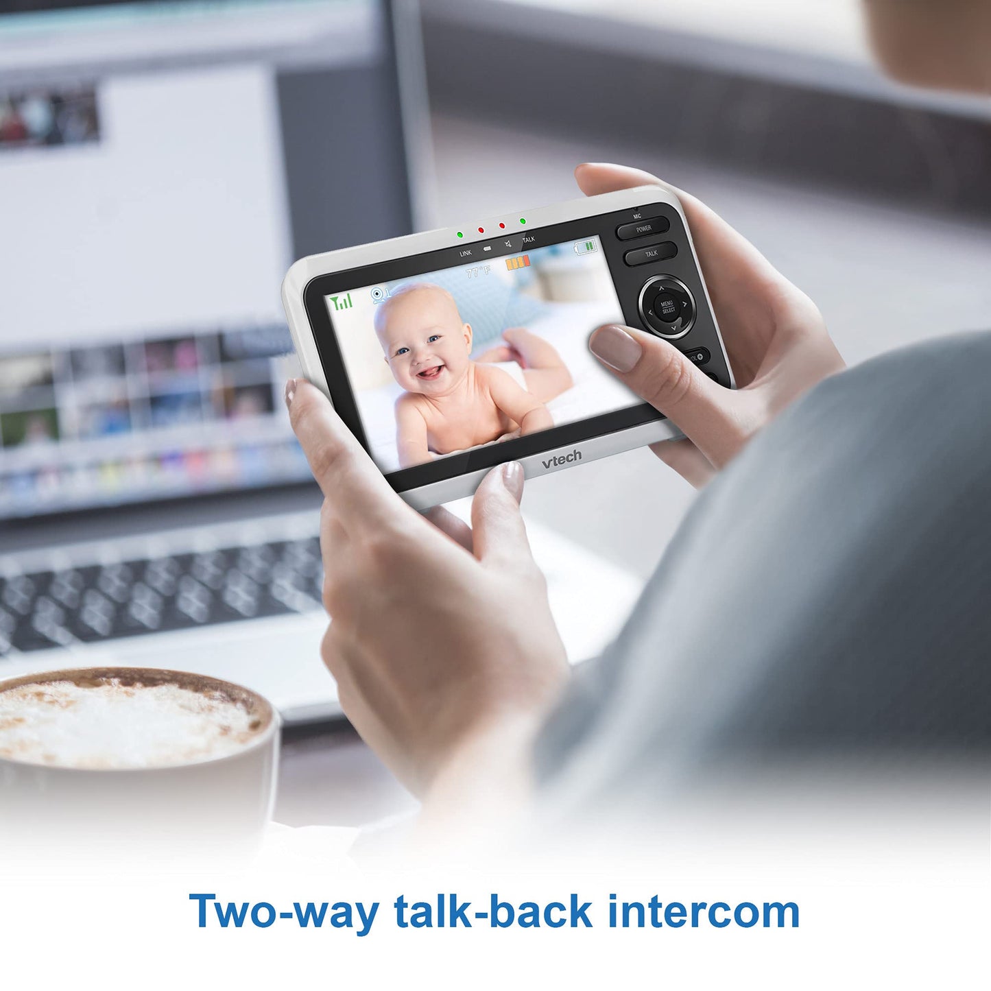 Monitor de Vídeo VTech VM350 Negro con Pantalla de 5 Pulgadas y Visión Nocturna para Bebé