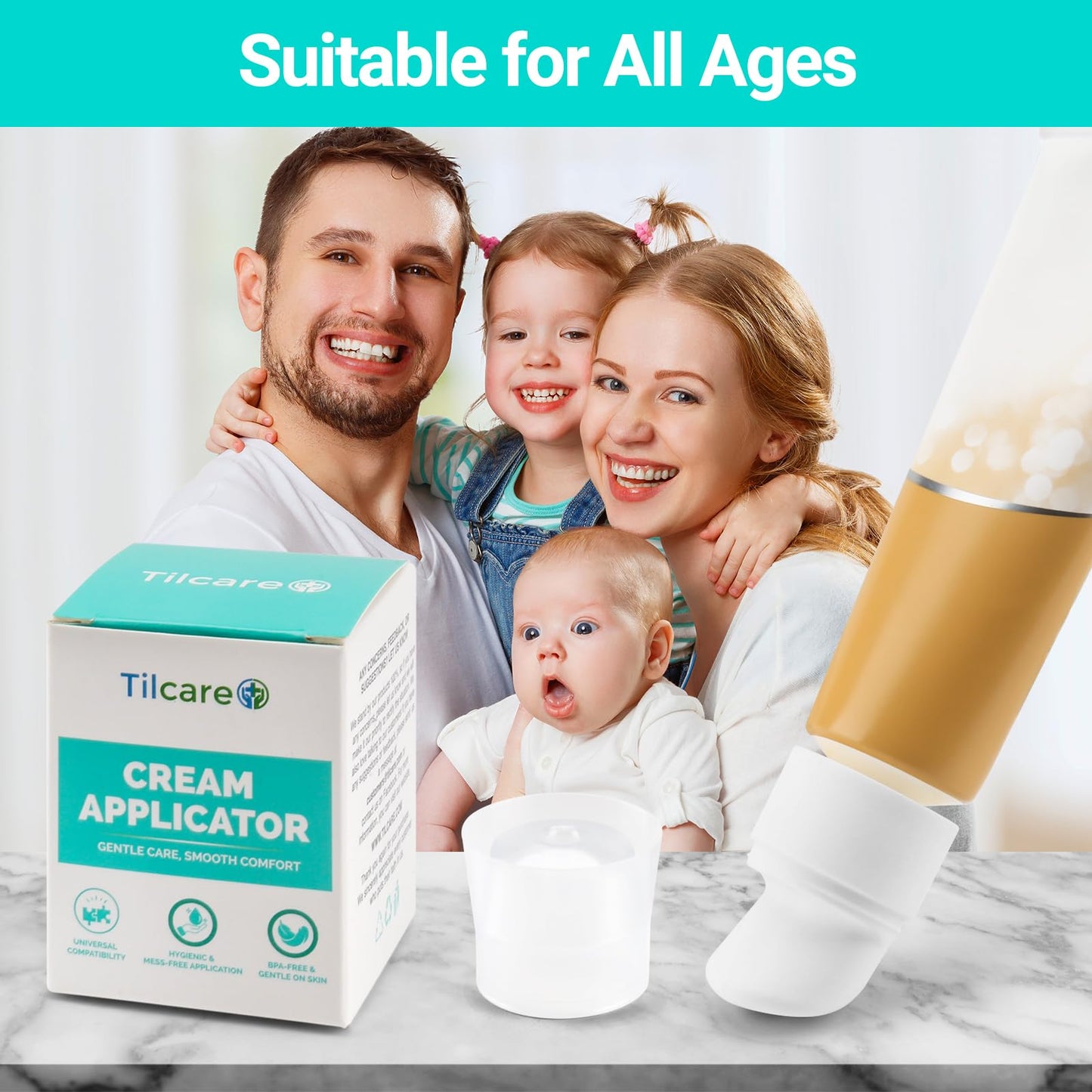 Tilcare Aplicador De Crema Para Pañales: Espátula Universal Para Todos Los Tubos, Espátula Para Pañal Y Trasero De Bebé Sin Bpa, Espátula Mejorada Para Crema Para Pañal, Aplicador De Crema Para Dermat