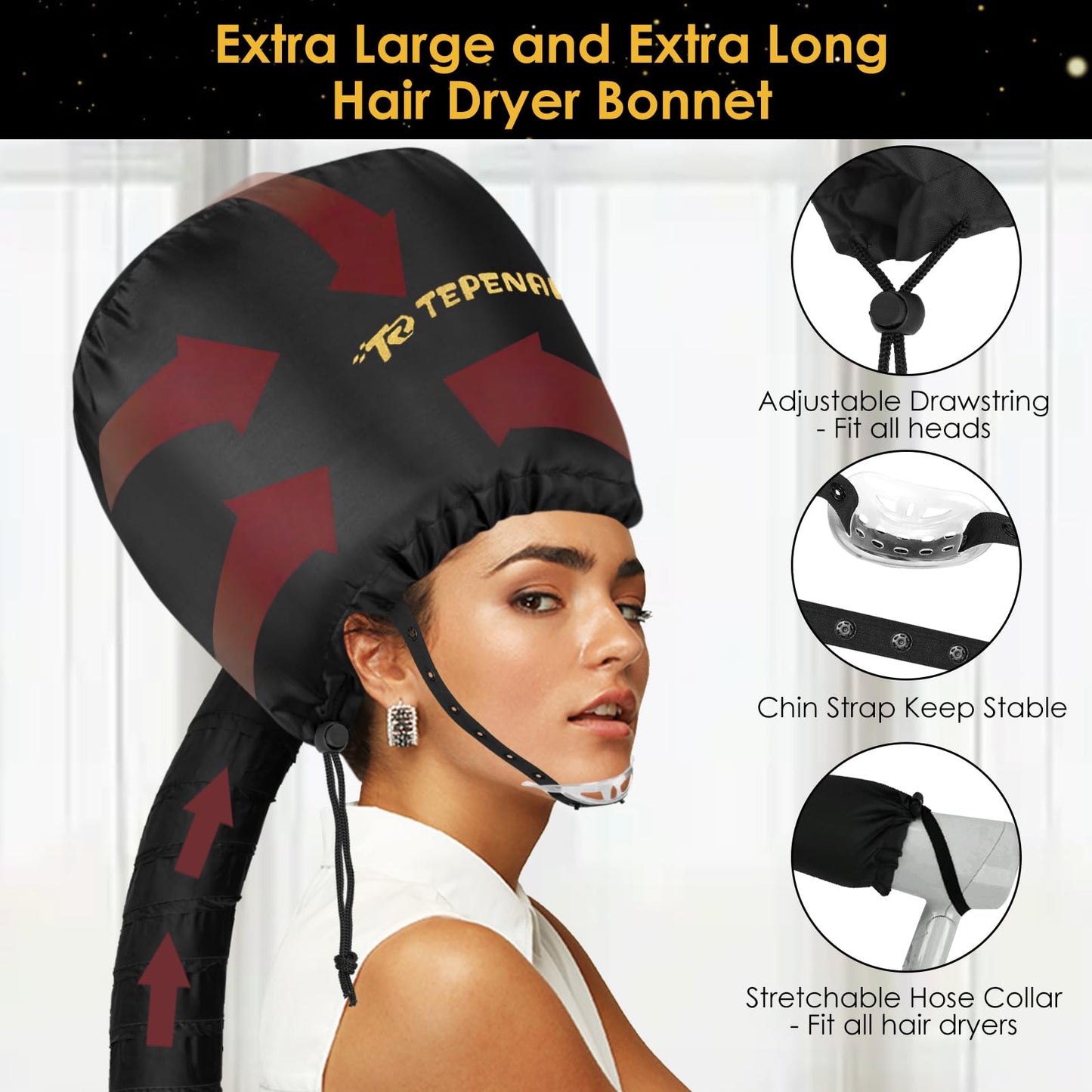 Accesorio para Secador de Pelo TEPENAR Negro Ajustable para Secado Rápido y Cuidado del Cabello Rizado