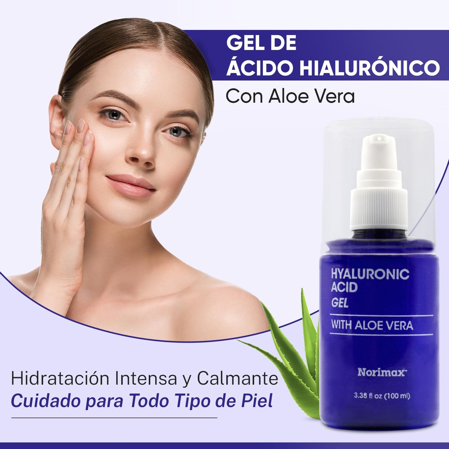 Gel Facial de Ácido Hialurónico con Aloe Vera