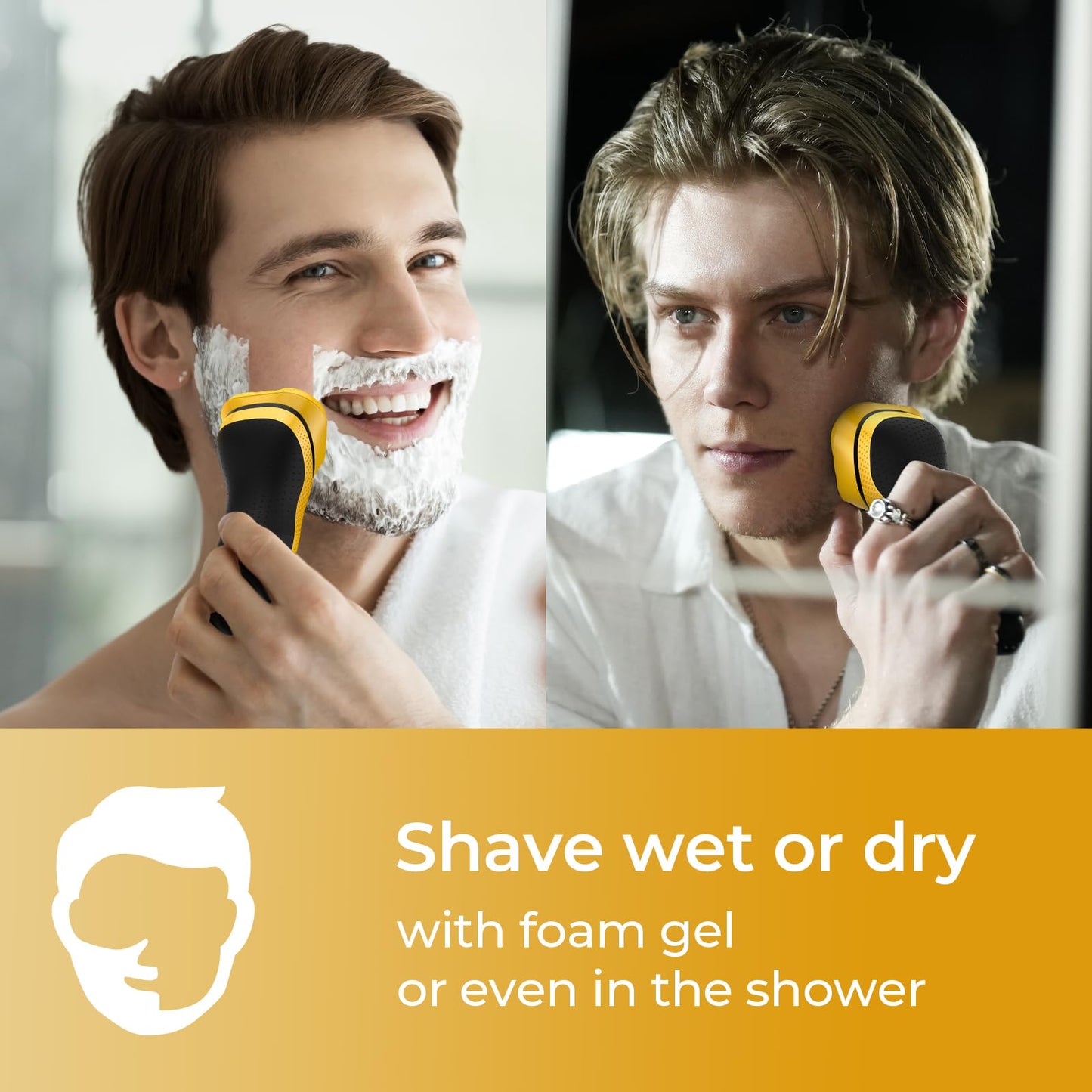 Afeitadora eléctrica para hombre, rategist, recargable, para hombre, impermeable, para secar en húmedo, sin cables, velocidades ajustables, con recortadora de pelo de nariz, recortadora de patillas