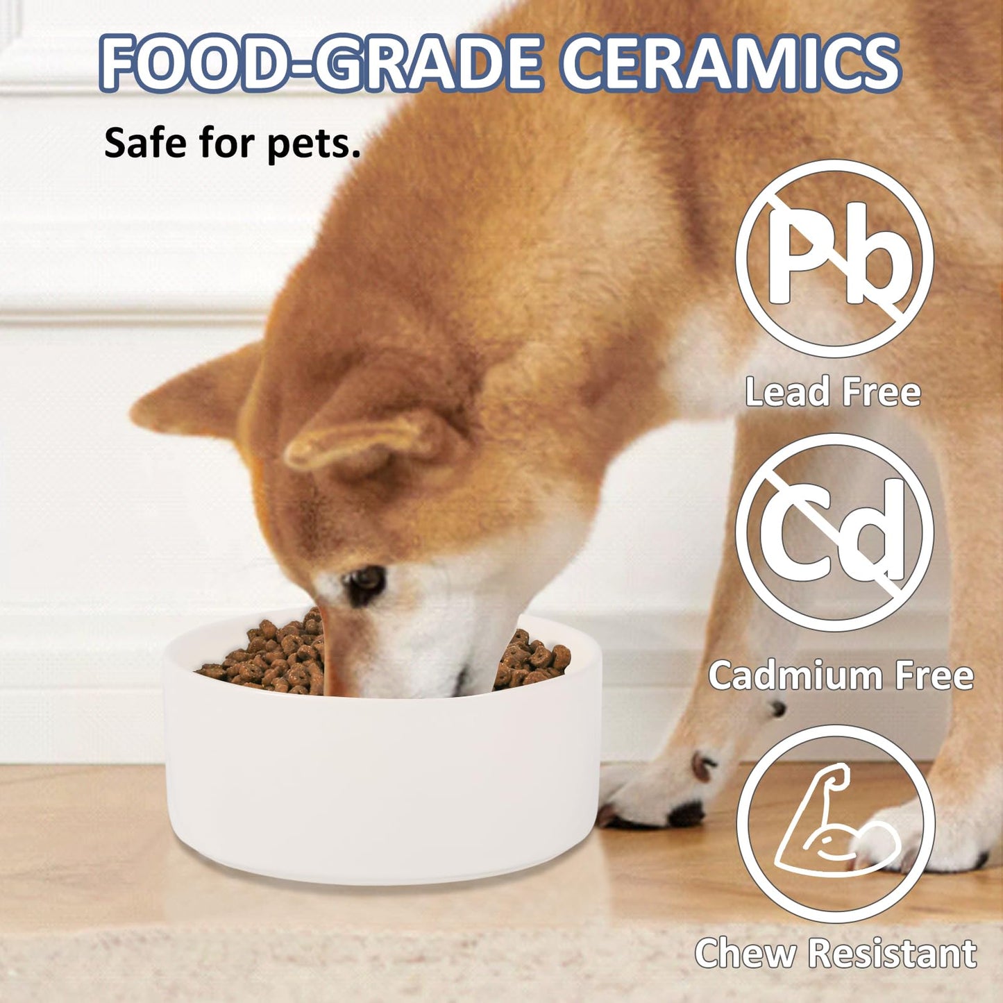 AHX Cuenco De Cerámica para Perros Platos para Perros - Cuencos De Porcelana para Alimentación para Perros - Tazón Pesado para Perros Anti Punta sobre - Cuenco Profundo para Perros A Prueba De Derr