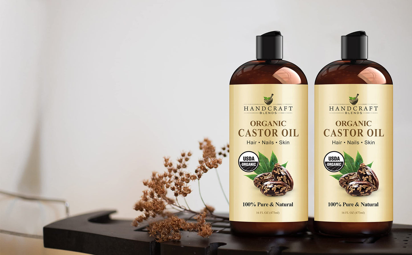 Aceite de Ricino Orgánico Puro 16 oz. para Nutrir Cabello y Piel - Oferta Especial - Productos Naturales de Belleza